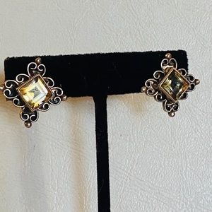 Sterling Silver 925 PTI Citrine Earrings